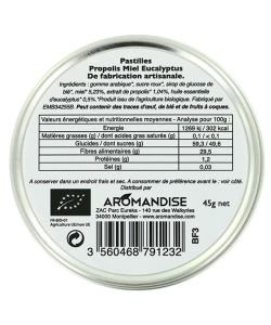 Pastilles Propolis-Honey-Eucalyptus BIO, 45 g